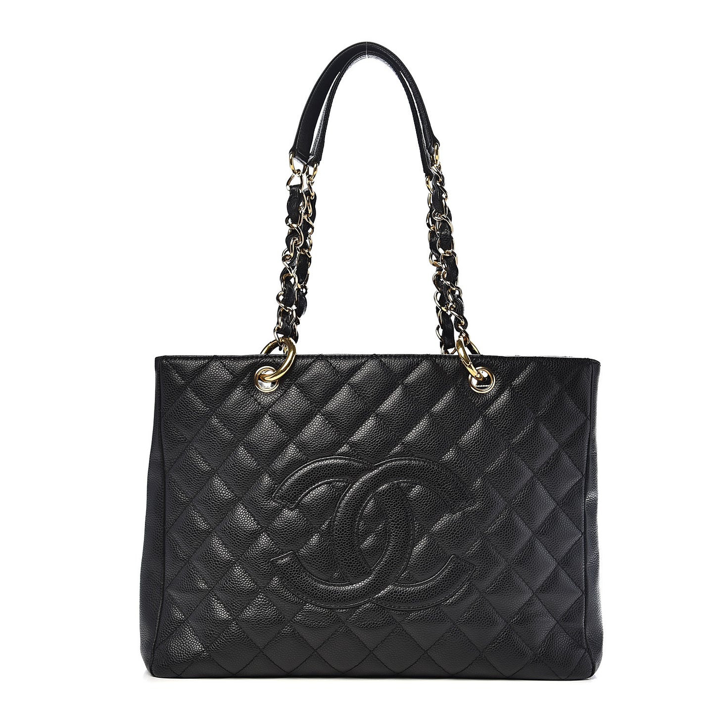 Caviar Quilted Grand Shopping Tote GST Black