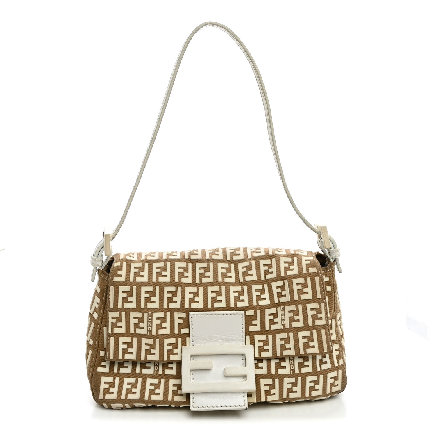 Fendi Zucchino Embellished Mini Mama Baguette Beige 1 of 10