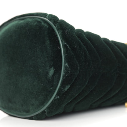 Gucci Velvet Matelasse Mini GG Marmont 2.0 Bucket Bag Dark Green 9 of 9