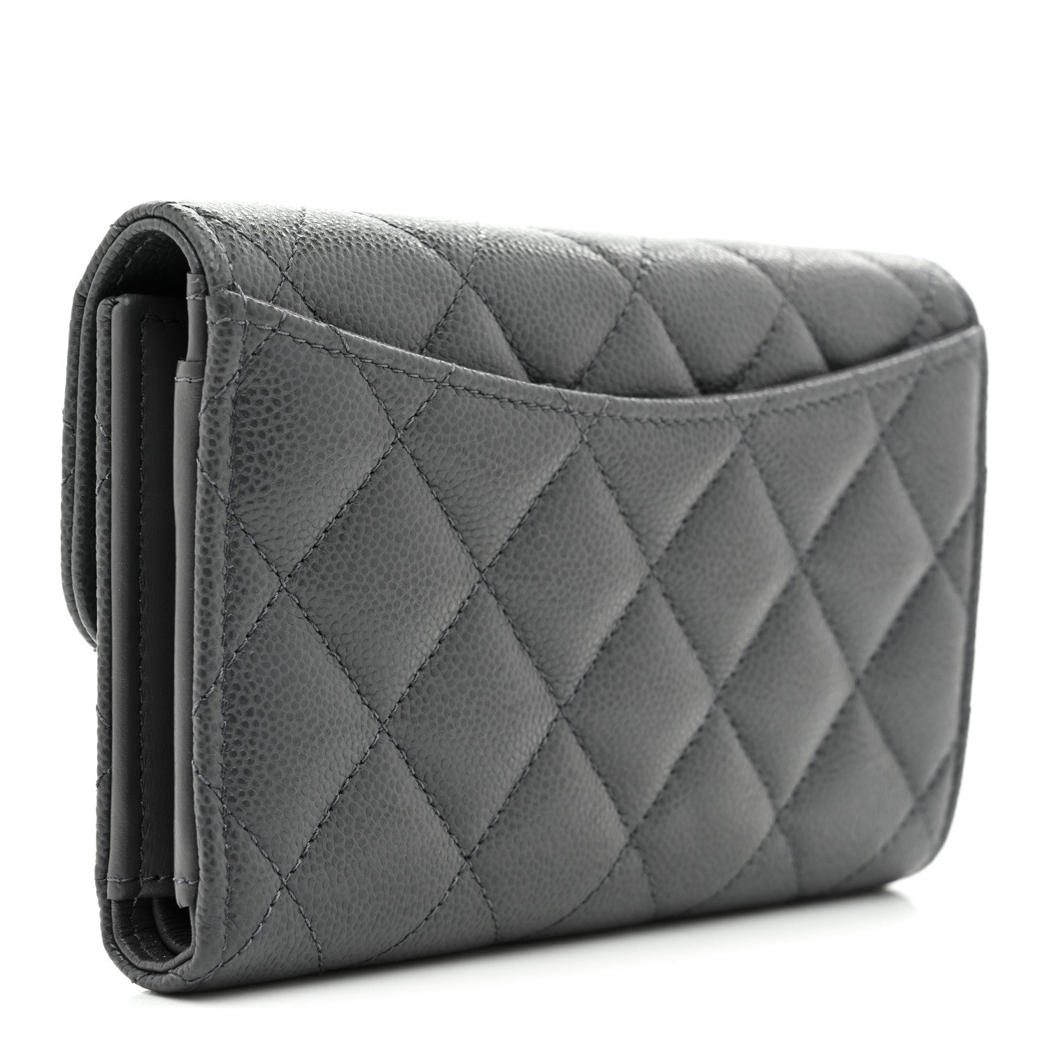 Chanel Caviar Quilted Medium Flap Wallet Grey 3 of 10