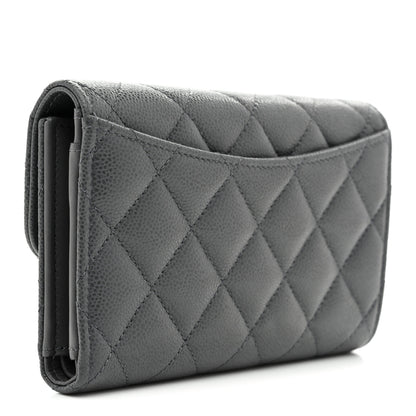 Chanel Caviar Quilted Medium Flap Wallet Grey 3 of 10