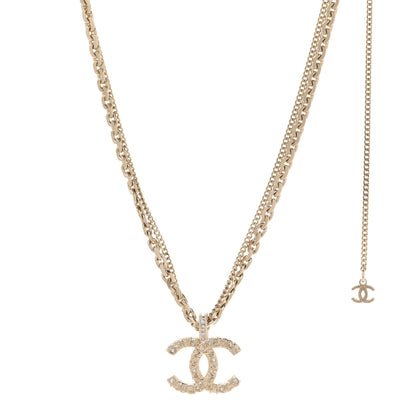 Chanel Crystal CC Multi Strand Chain Necklace Gold 1 of 6