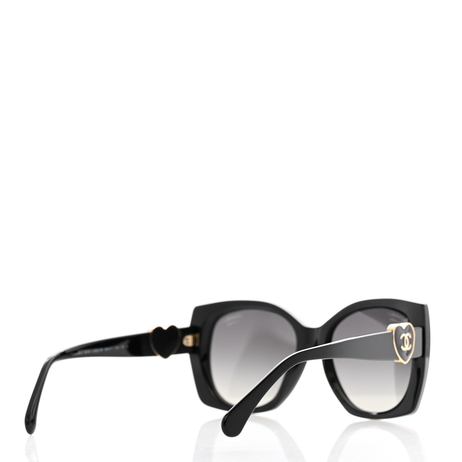 Chanel Acetate Square CC Heart Sunglasses 5519 Black 4 of 9