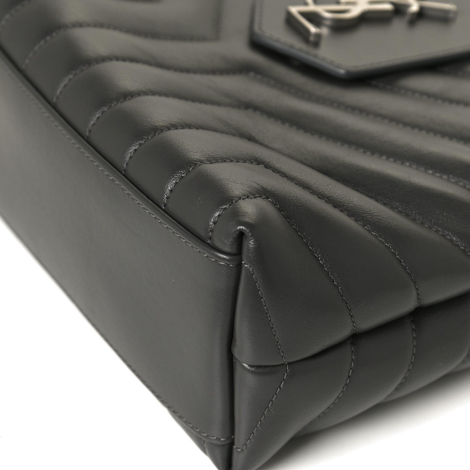 Saint Laurent Calfskin Y Quilted Monogram Small Loulou Shopper Grey 13 of 13