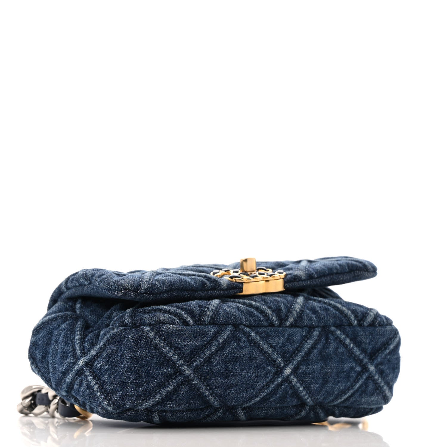 Chanel Denim Quilted Chanel 19 Waist Bag Blue 4 of 16