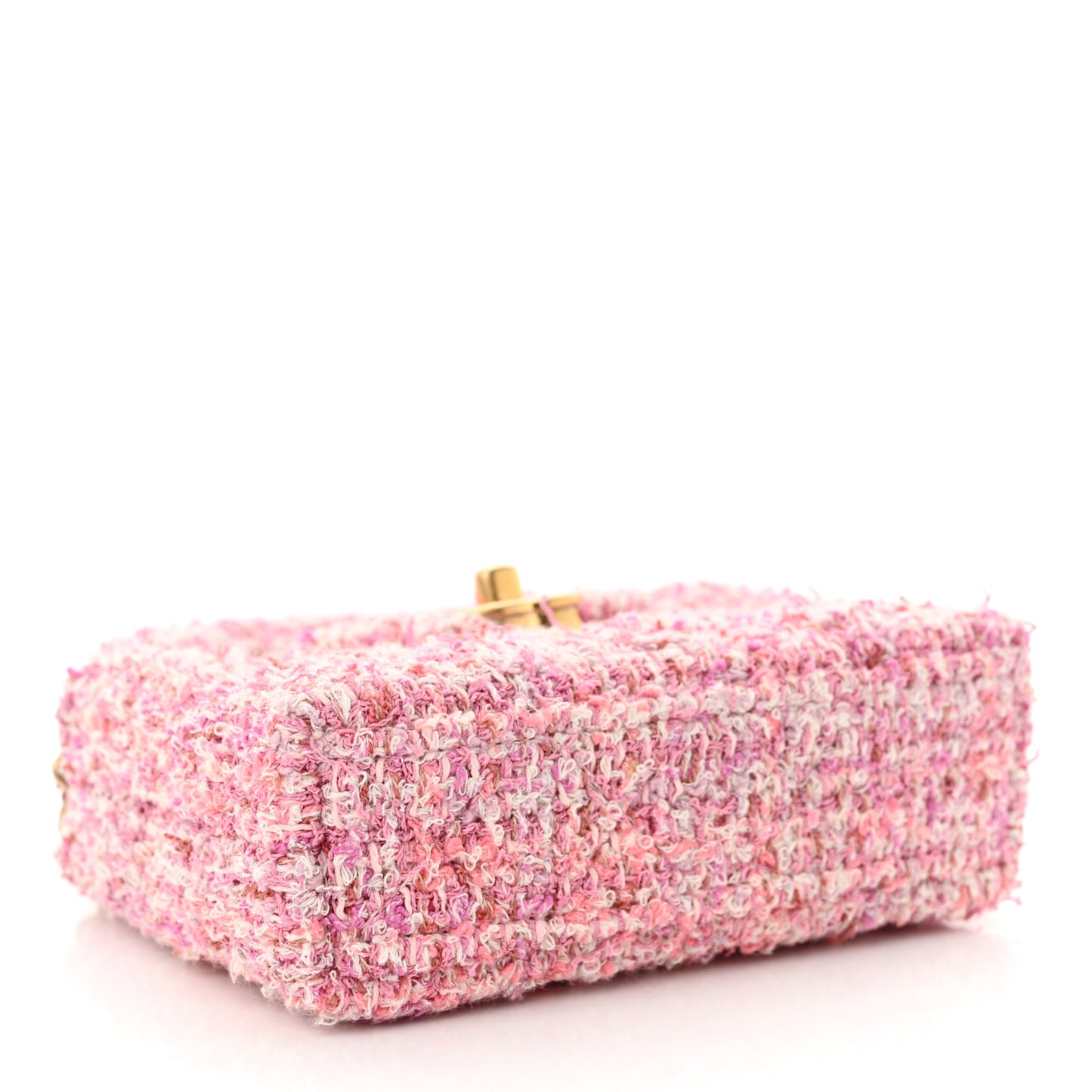 Tweed Quilted Mini Nano Kelly Shopper Pink