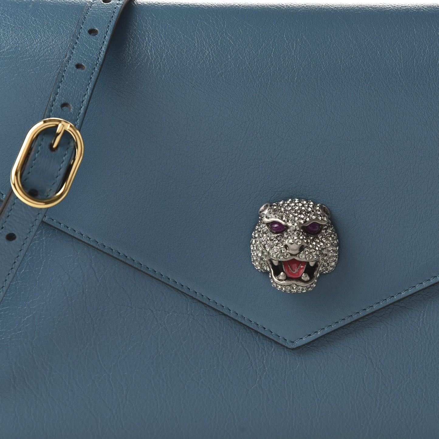 Calfskin Animalier Medium Shoulder Bag Blue