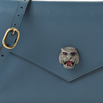 Gucci Calfskin Animalier Medium Shoulder Bag Blue 19 of 19