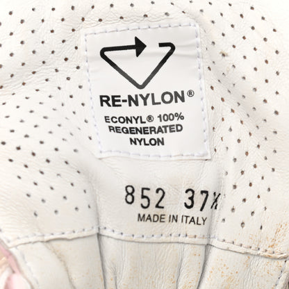 Prada Re-Nylon Piuma Metal Triangle Logo Quilted 45mm Sneakers 37.5 Alabastro 8 of 12