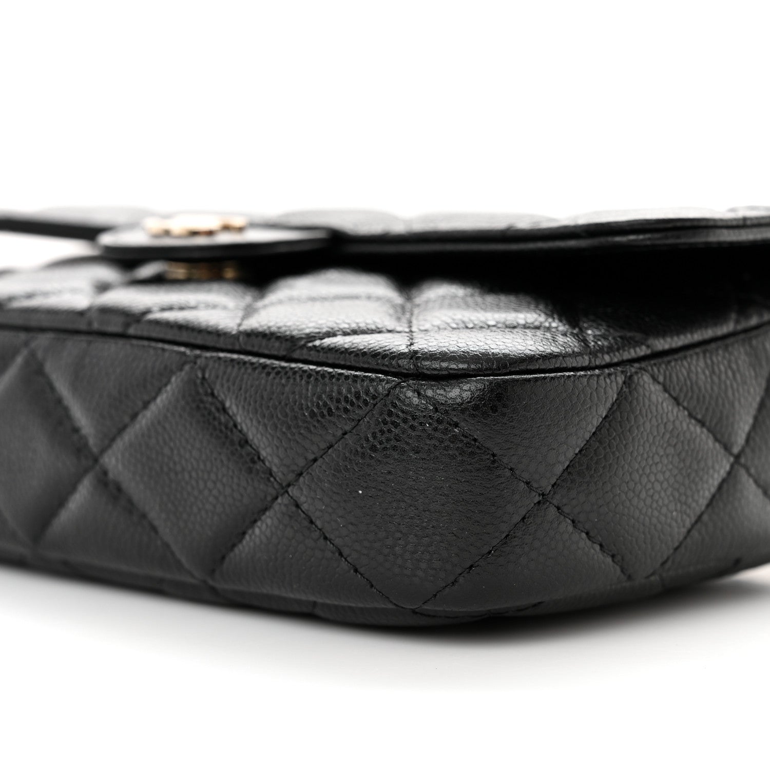 Chanel Caviar Quilted Flap Phone Holder With Chain Black 12 of 13