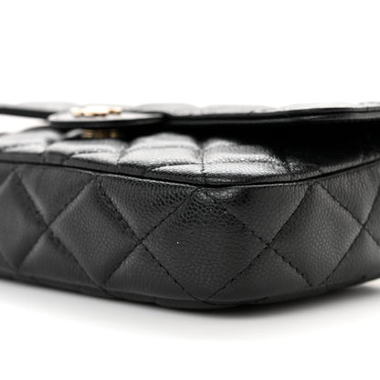 Chanel Caviar Quilted Flap Phone Holder With Chain Black 12 of 13