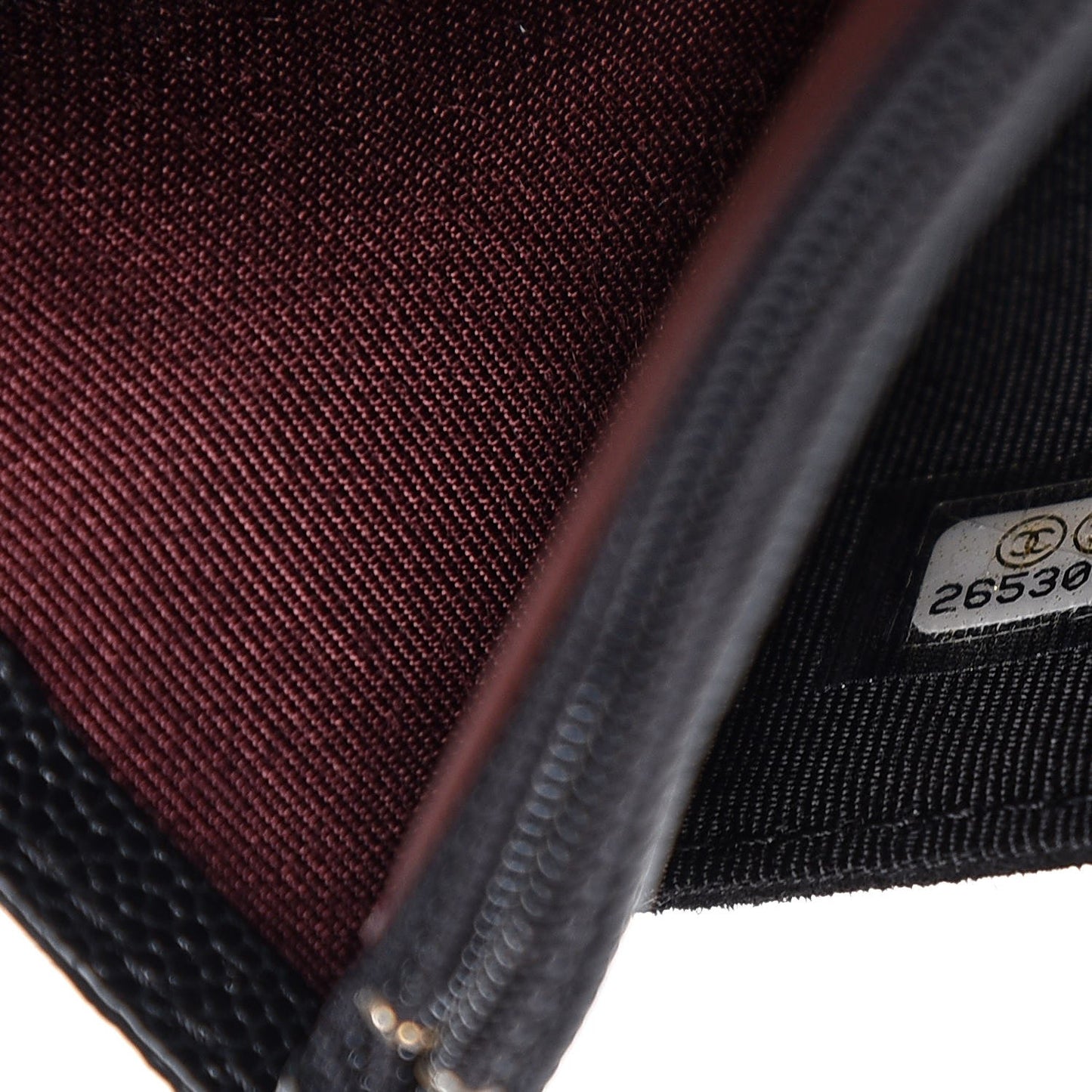 Caviar Suede Stitched Lady Coco Wallet On Chain WOC Black