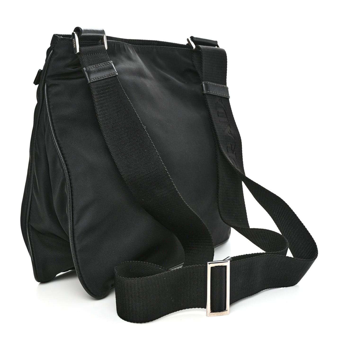 Nylon Vela Flat Messenger Bag Black