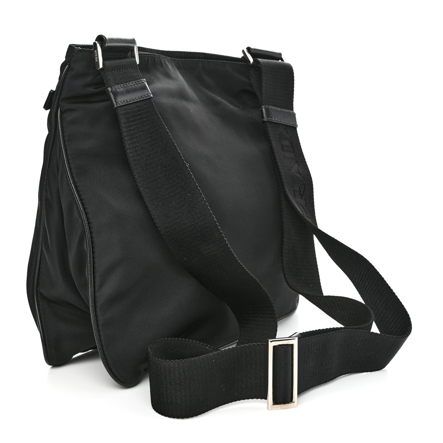 Prada Nylon Vela Flat Messenger Bag Black 3 of 10