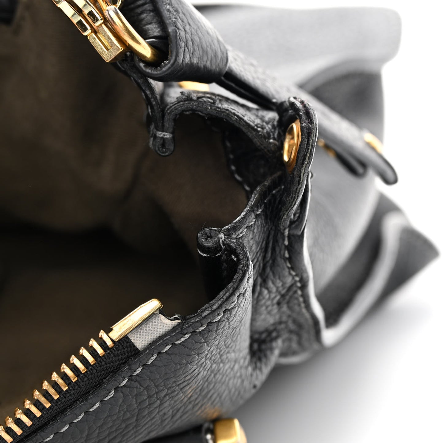 Calfskin Medium Marcie Satchel Black