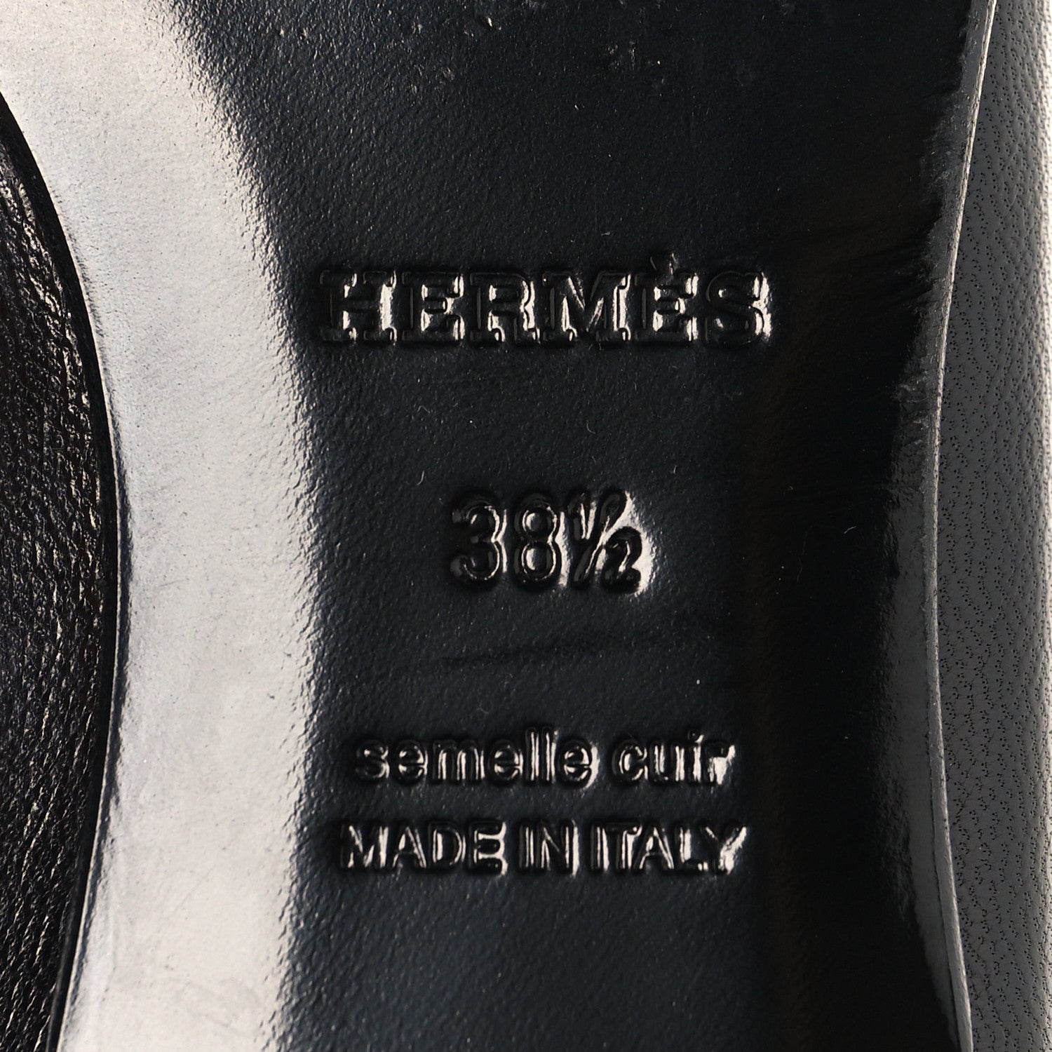 Hermes Goatskin Womens Paris Loafers 38.5 Black 8 of 11