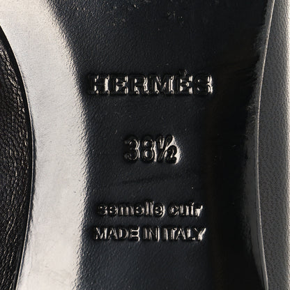 Hermes Goatskin Womens Paris Loafers 38.5 Black 8 of 11