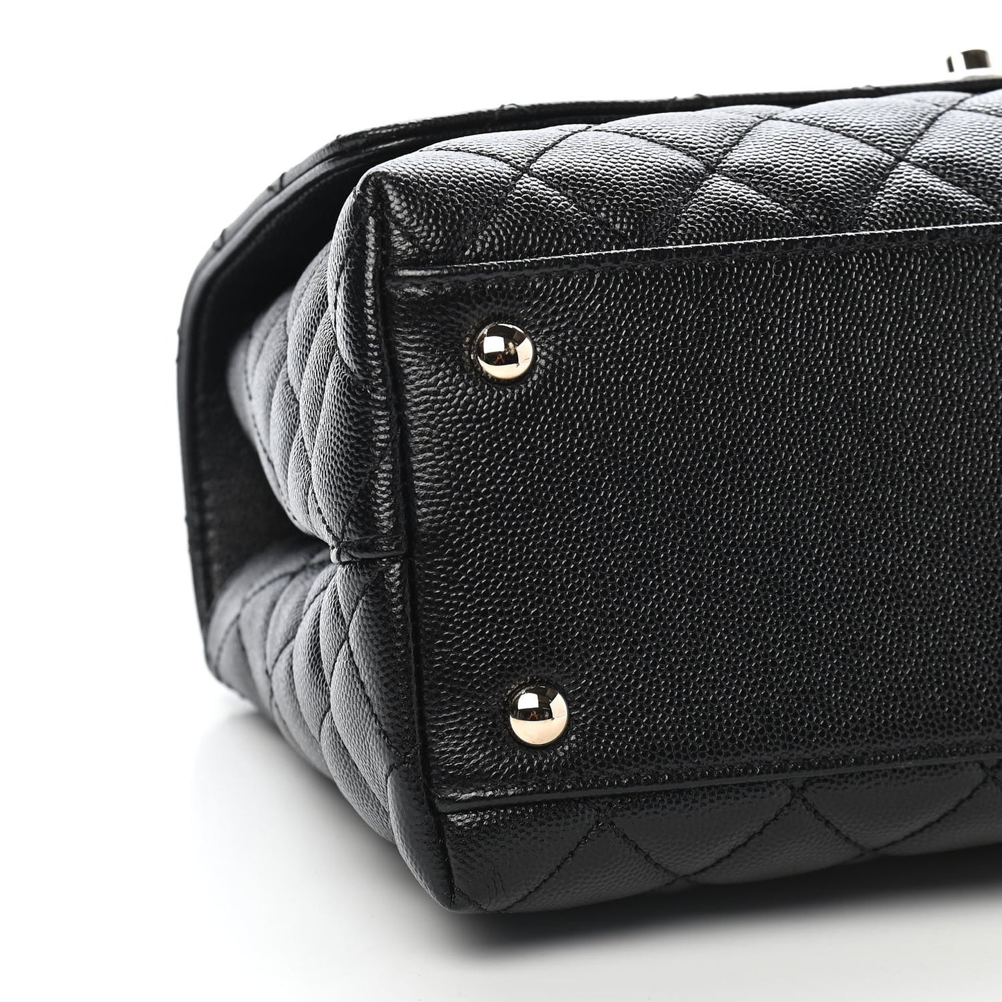 Caviar Quilted Small Coco Handle Flap Black