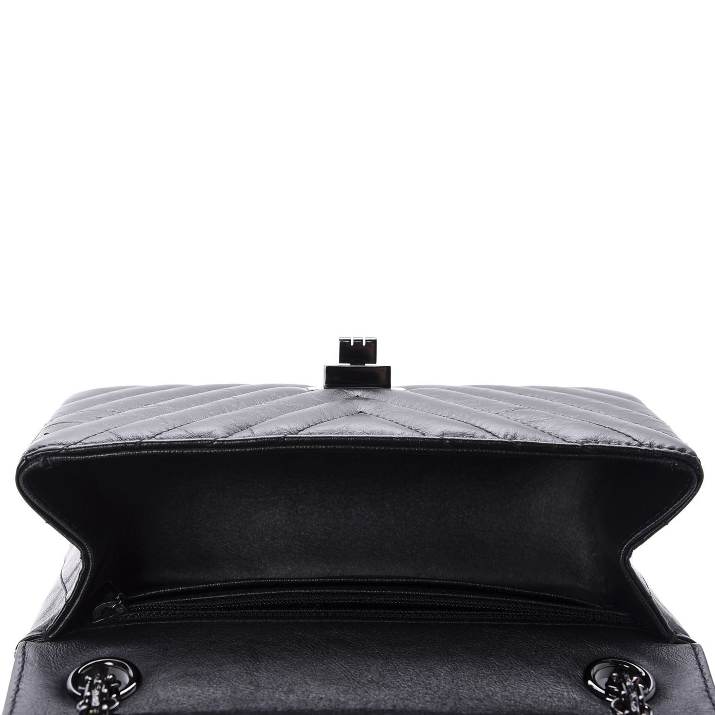 Aged Calfskin Chevron Quilted 2.55 Reissue Mini Flap So Black