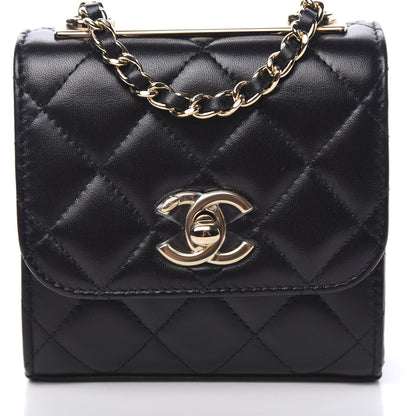 Chanel Lambskin Quilted Mini Trendy CC Chain Wallet Black 10 of 11