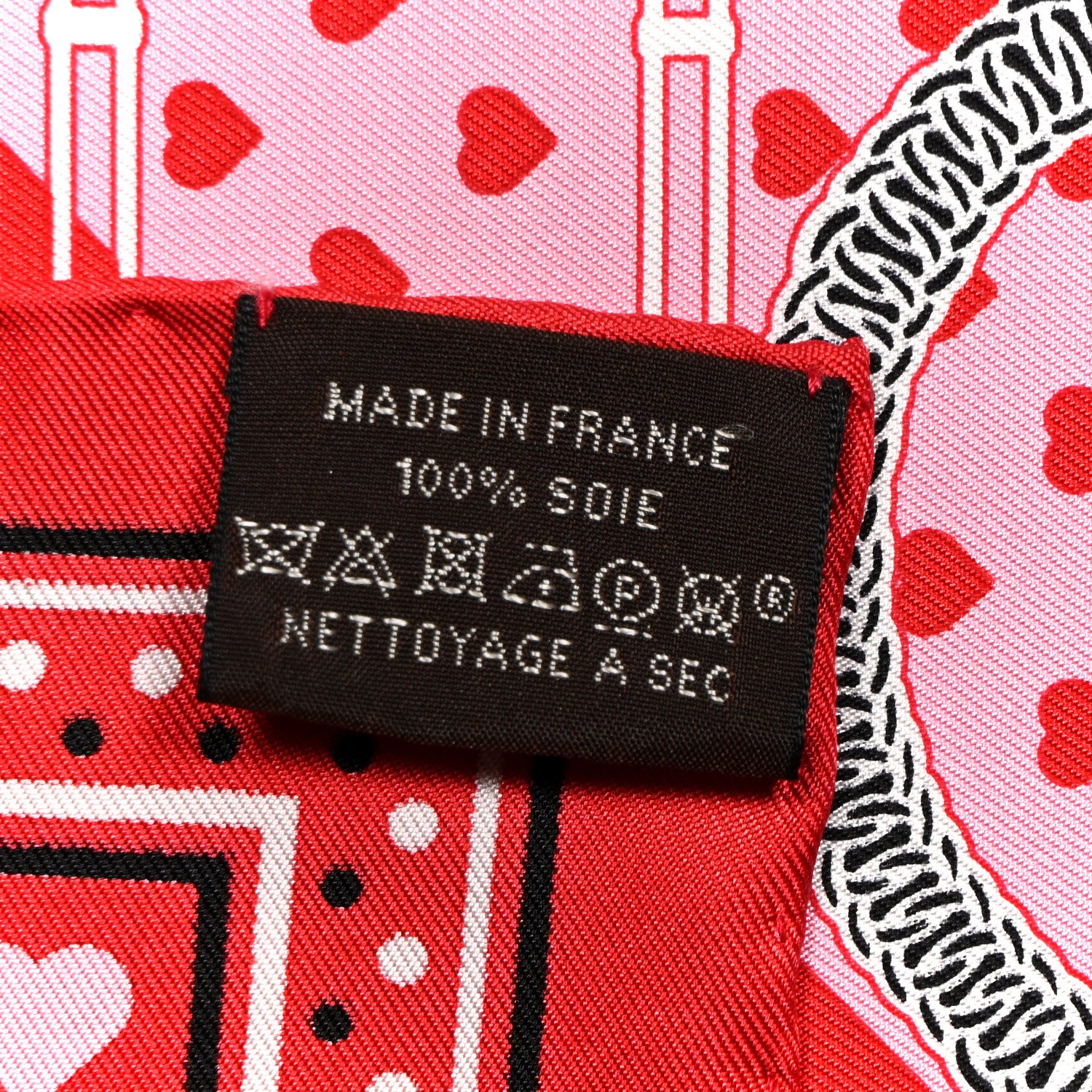 Hermes Silk Grand Manege Cut Bandana Love Scarf 70 Rouge Rose Black 2 of 4