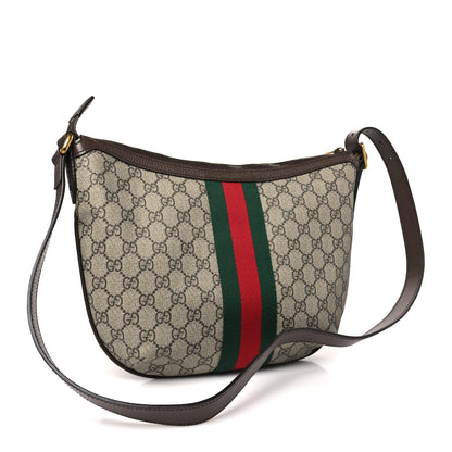 Gucci GG Supreme Monogram Web Small Ophidia Half Moon Hobo Brown 3 of 9
