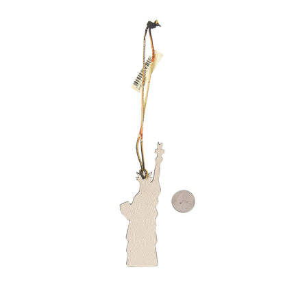 Hermes Togo Epsom Petit H Statue of Liberty Bag Charm GM Craie Soufre 2 of 4