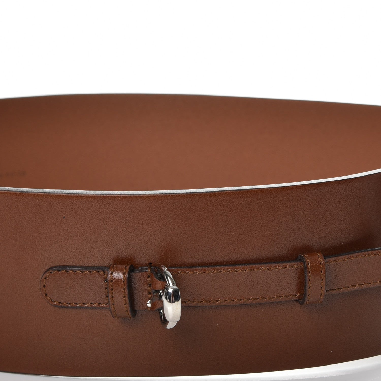 Gucci Calfskin Horsebit Wide Belt 90 36 Brown 5 of 8