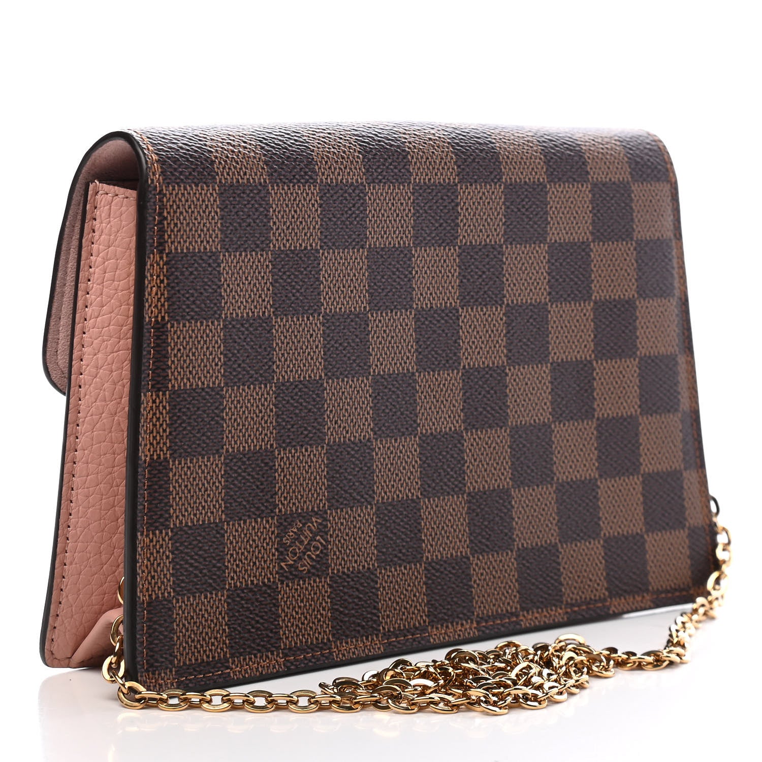 Louis Vuitton Damier Ebene Croisette Chain Wallet Magnolia 4 of 10