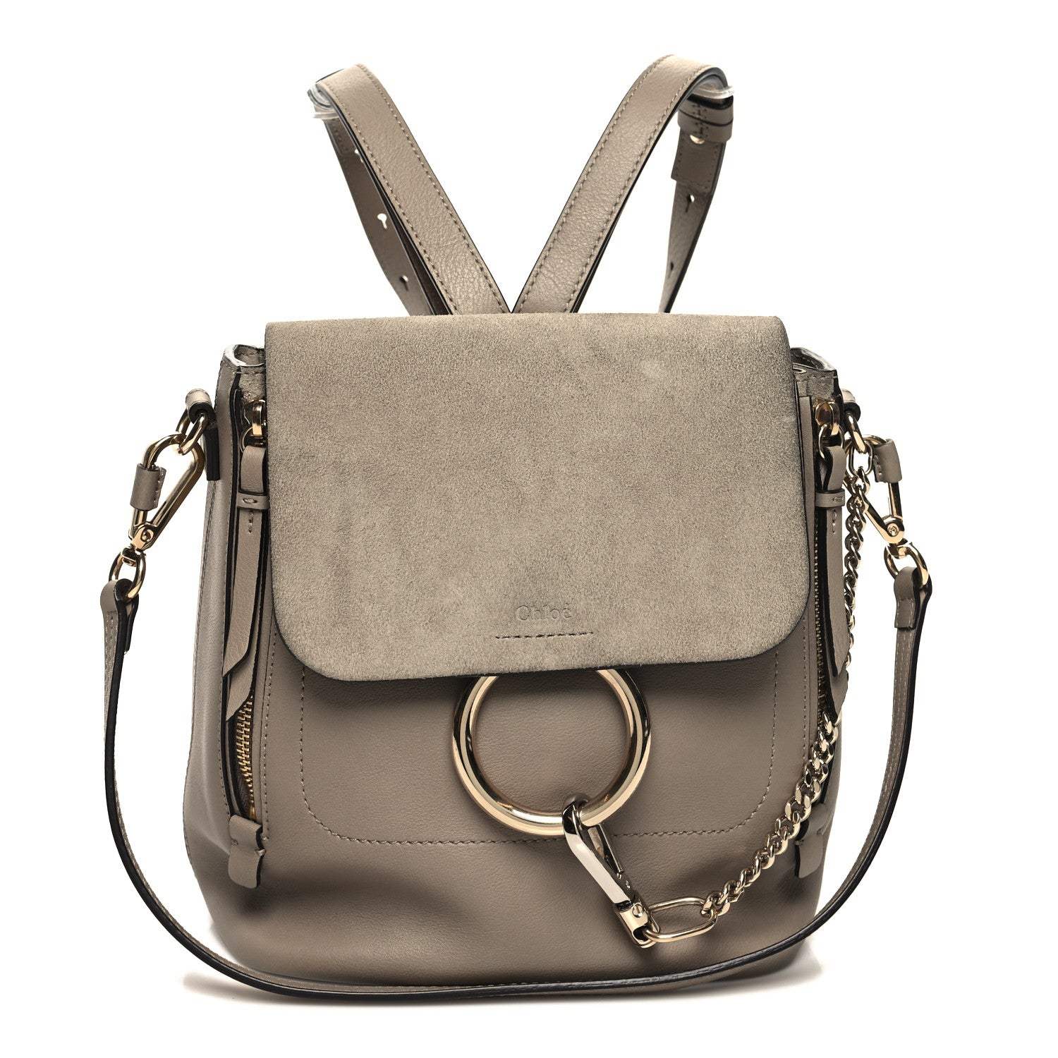 Chloe Suede Calfskin Medium Faye Backpack Motty Grey 1 of 10