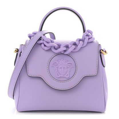Versace Calfskin Medusa Small Top Handle Handbag Lilac 1 of 11