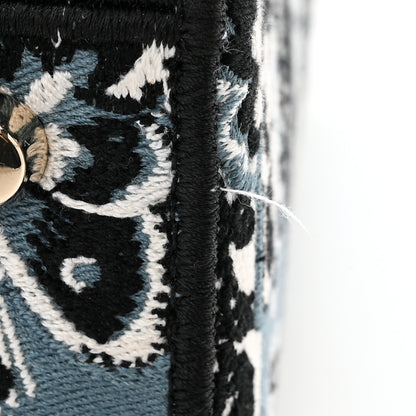 Christian Dior Canvas Embroidered Butterfly Bandana Print Medium Lady D-Lite Denim Blue 11 of 11