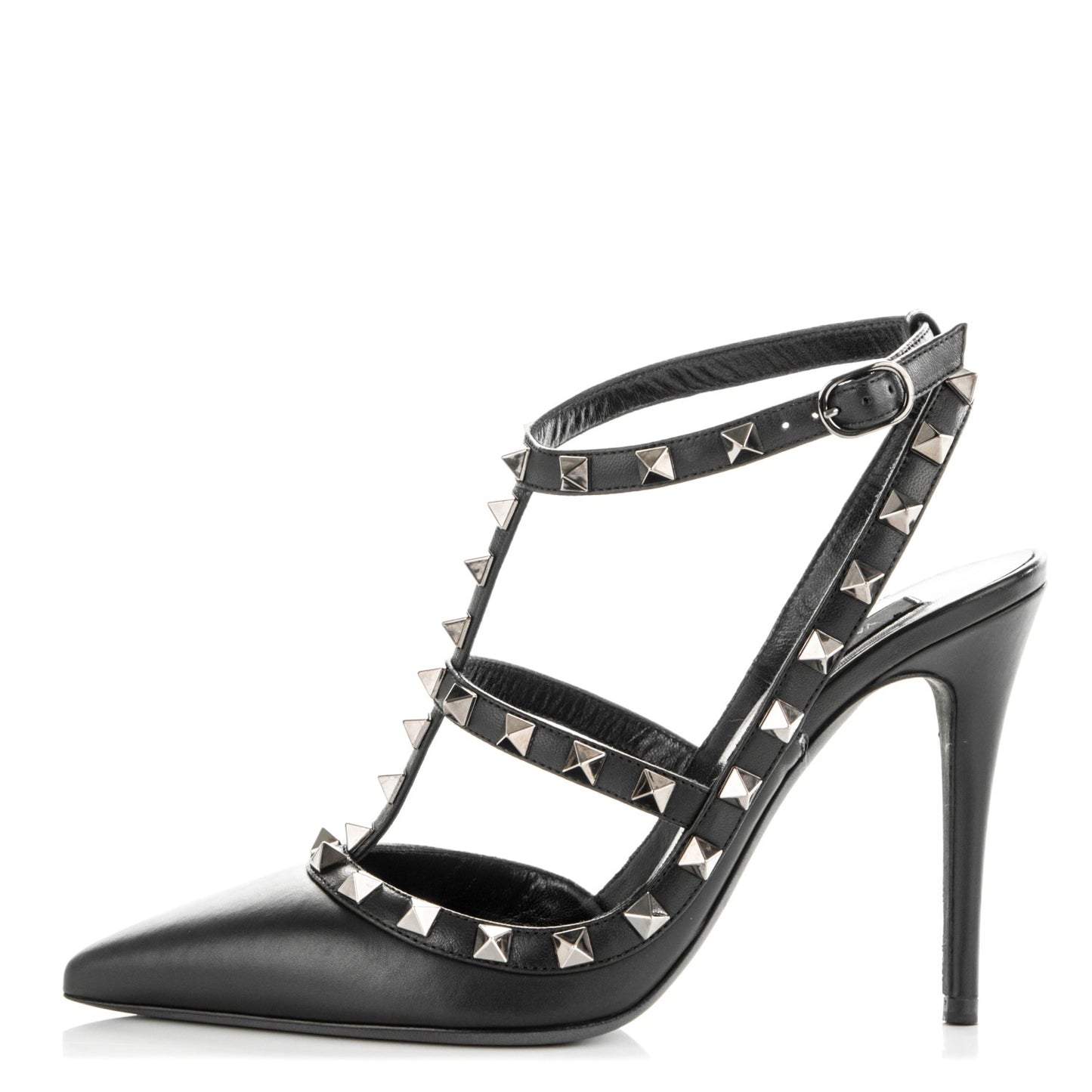 Nappa Rockstud Ankle Strap Pumps 37 Black