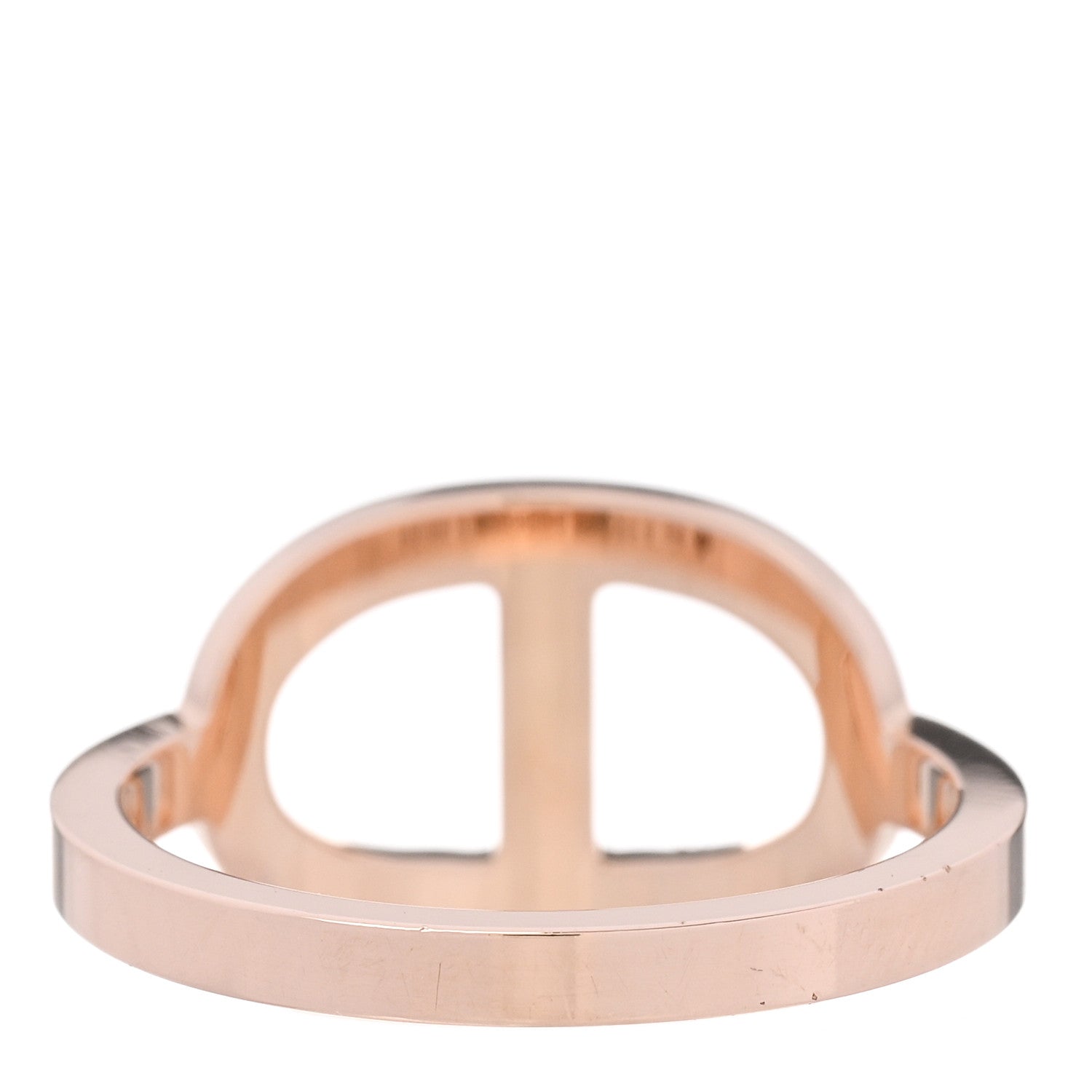 Hermes 18K Rose Gold Diamond MM Chaine d'Ancre Contour Ring 52 6 3 of 5