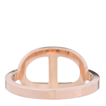 Hermes 18K Rose Gold Diamond MM Chaine d'Ancre Contour Ring 52 6 3 of 5