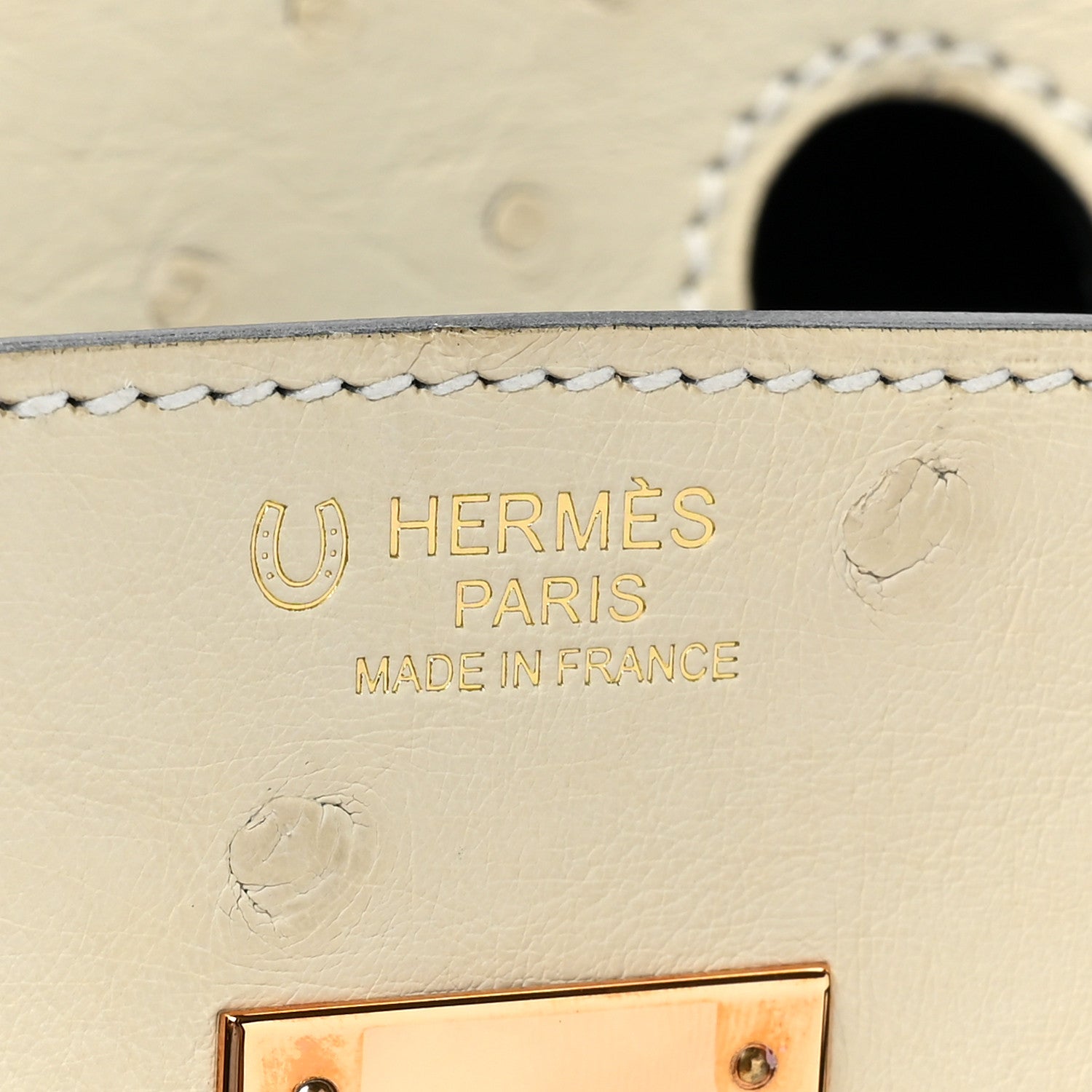 Hermes Ostrich Horseshoe Birkin 30 Craie Bleu Iris 6 of 9
