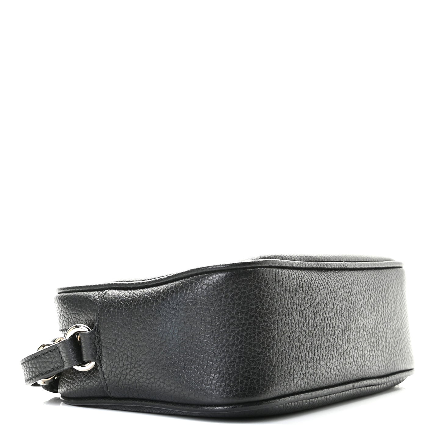 Pebbled Calfskin Small Soho Disco Bag Black