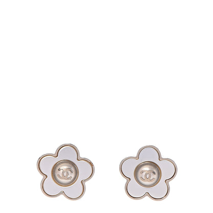 Chanel Pearl CC Camellia Earrings Gold 1 of 5