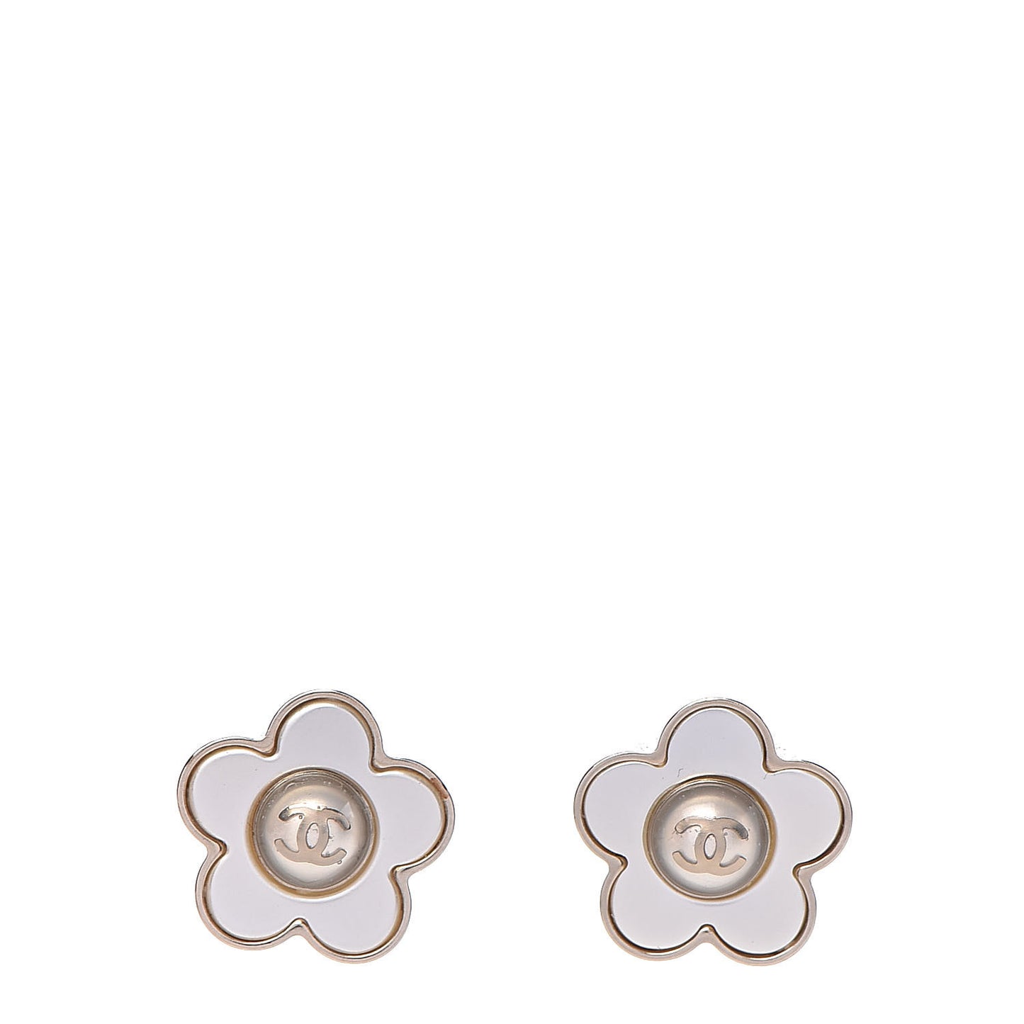 Pearl CC Camellia Earrings Gold