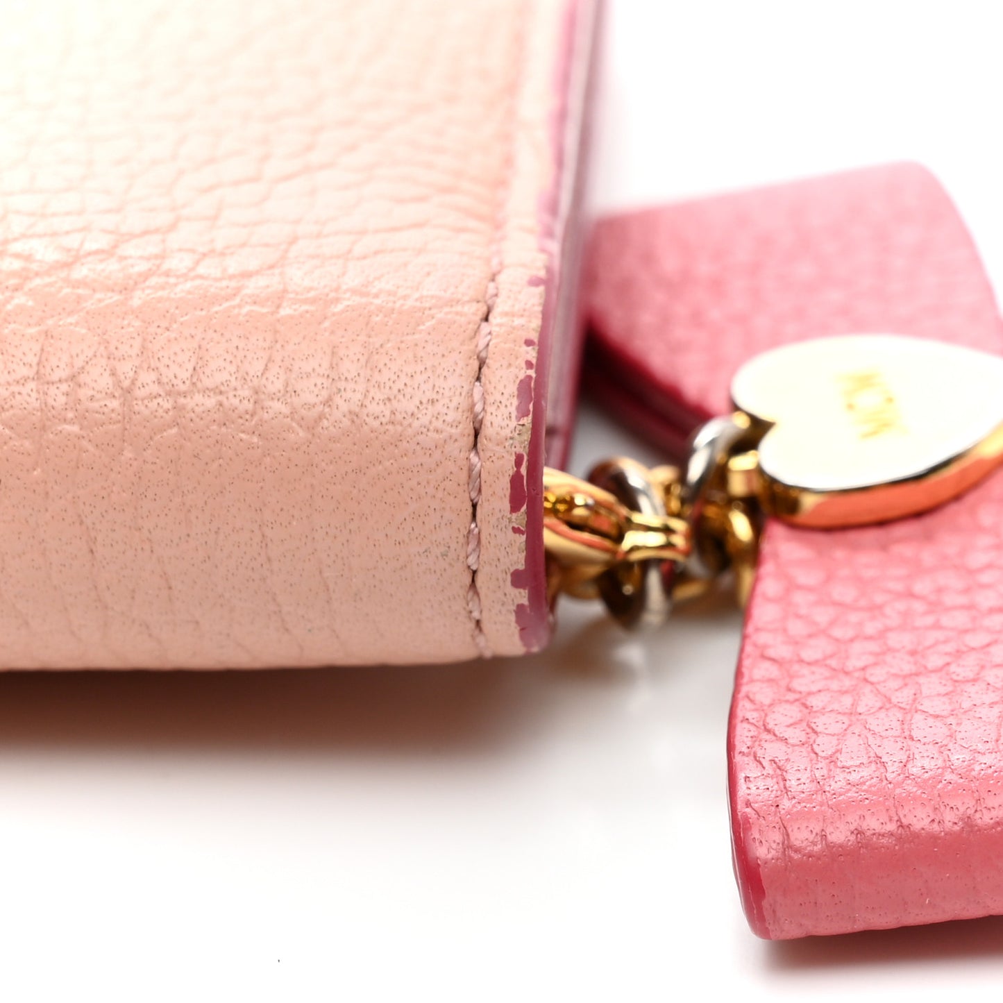Grained Calfskin Mina Mini Wallet Pink Blush