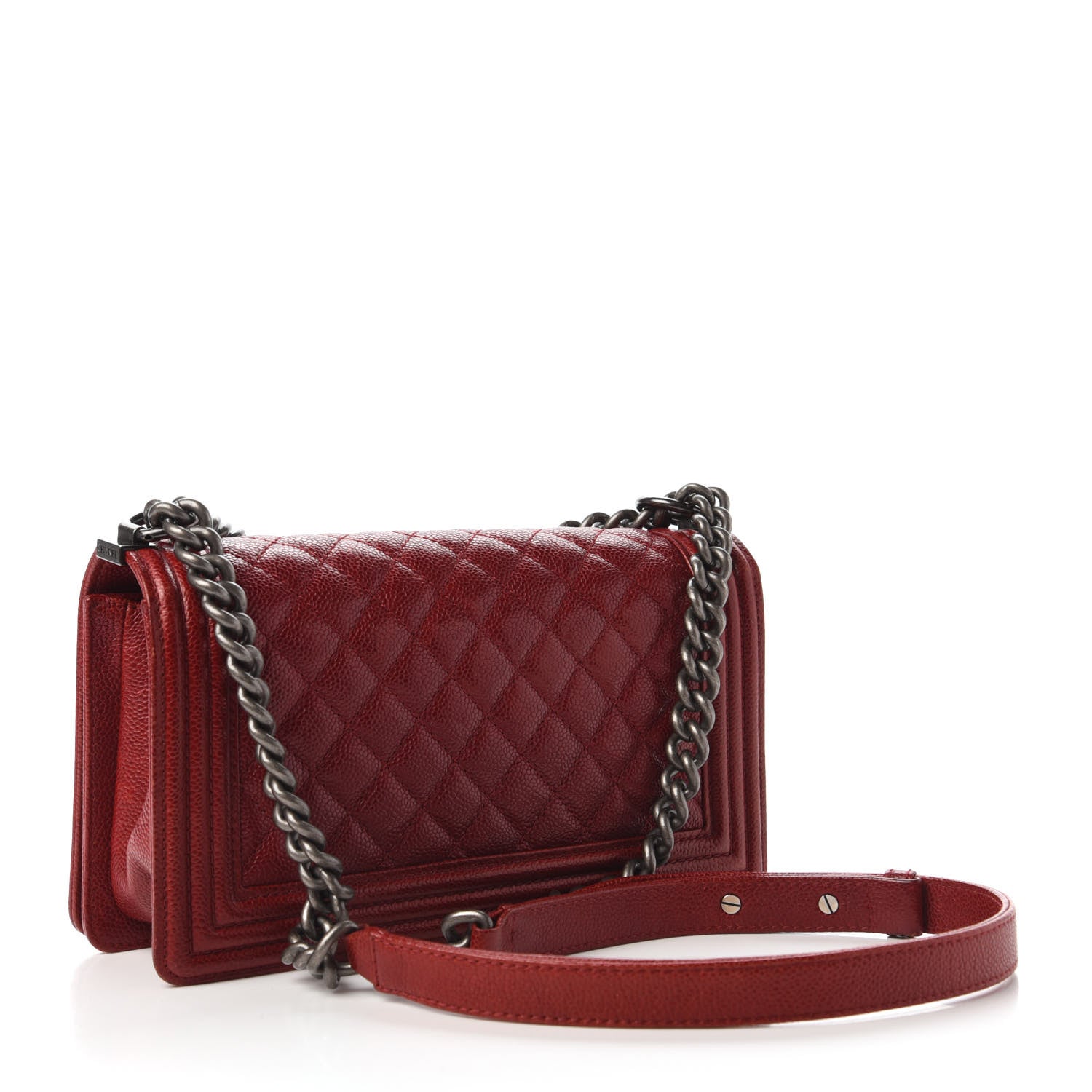 Chanel Caviar Quilted Medium Boy Flap Red 3 of 14