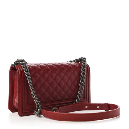 Chanel Caviar Quilted Medium Boy Flap Red 3 of 14