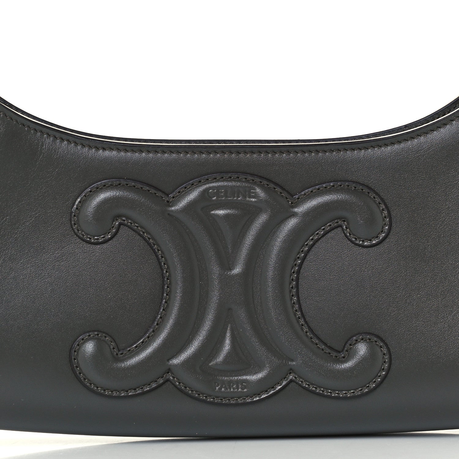 Celine Smooth Calfskin Cuir Triomphe Shoulder Bag Grey 8 of 10