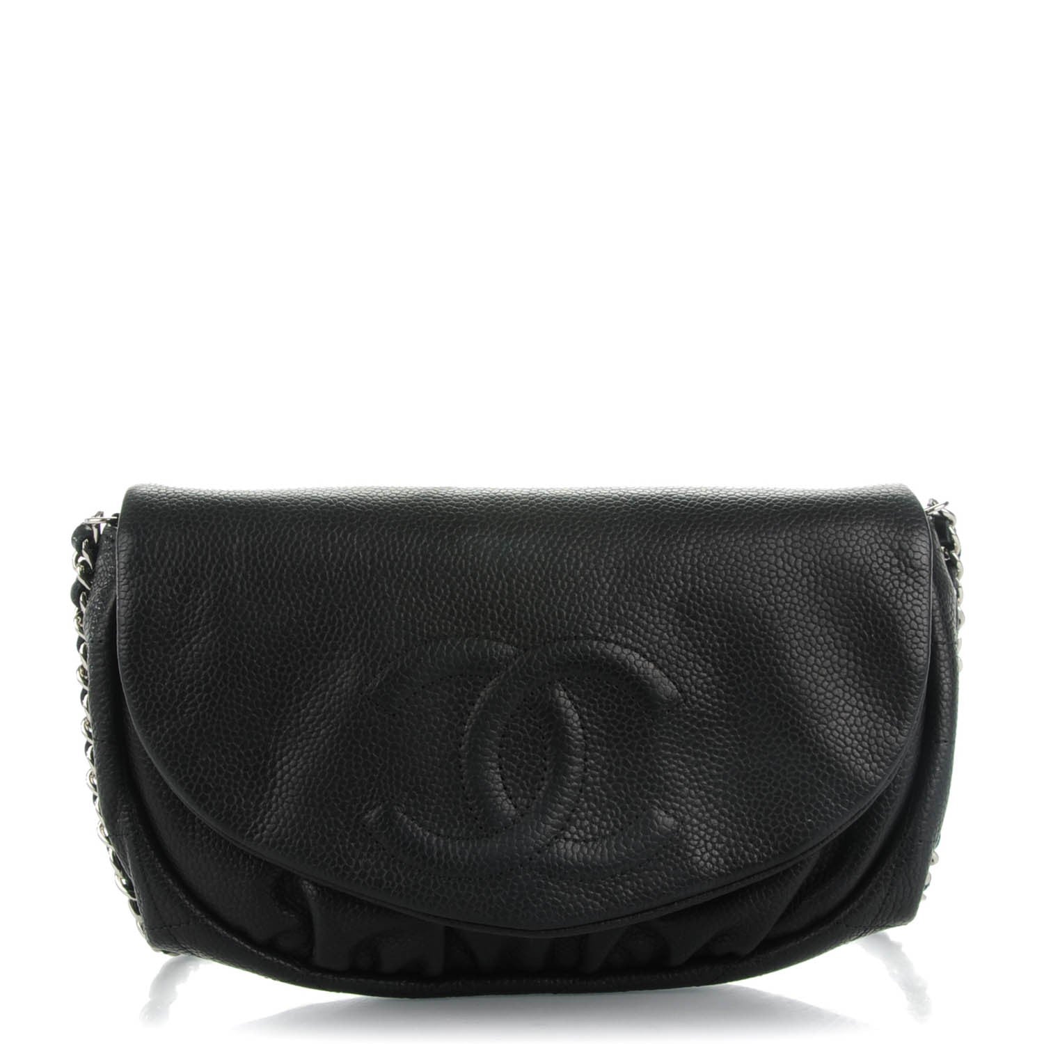 Chanel Caviar Half Moon Wallet On Chain WOC Black 1 of 8