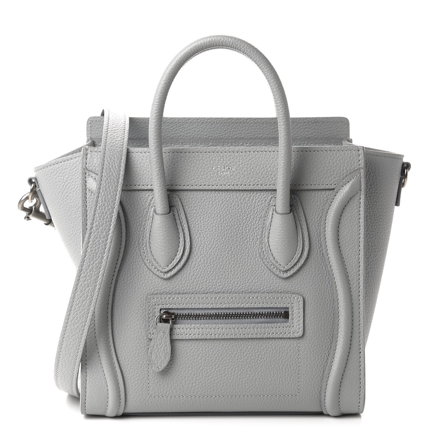 Drummed Calfskin Nano Luggage Mineral
