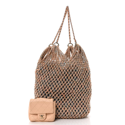 Chanel Lambskin Mixed Fibers Large Shopping Bag Beige Pink 3 of 11