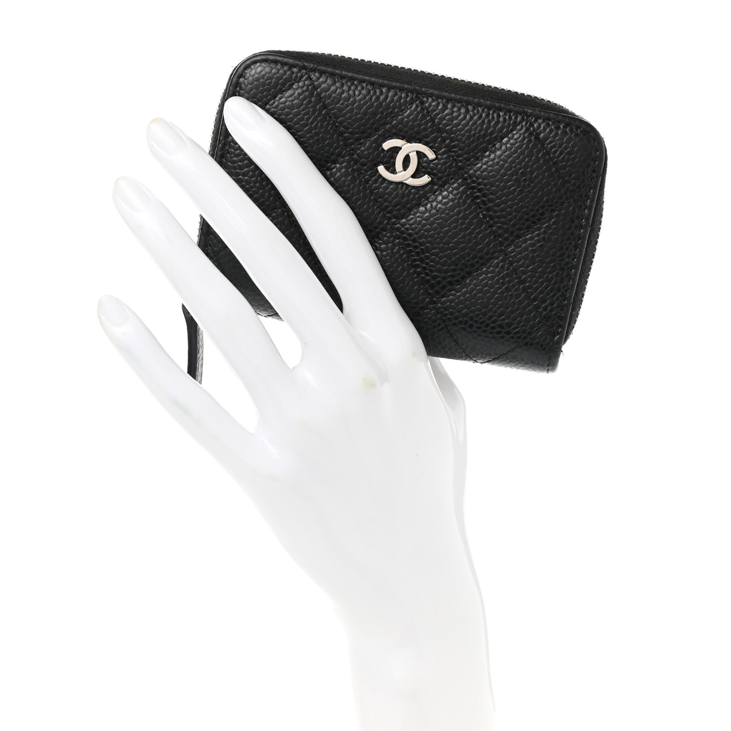 Chanel Caviar Quilted Classic Zipped Coin Purse Black 4 of 8
