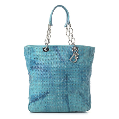 Christian Dior Calfskin Woven Dior Soft Shopping Tote Light Blue 1 of 6