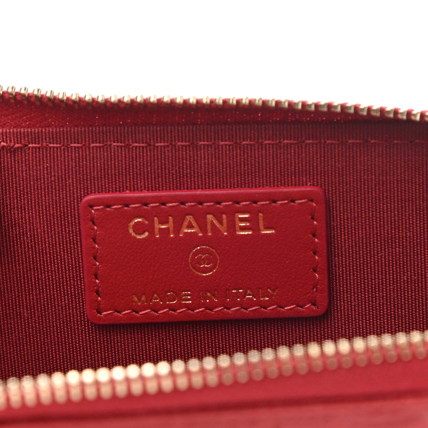 Caviar Camellia Embossed Key Holder Case Red
