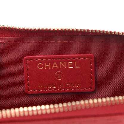 Chanel Caviar Camellia Embossed Key Holder Case Red 6 of 8